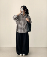 イアンフロントダイアゴナルインシジョンヘムストリングワイドパンツ