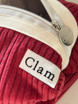 Clam ラウンドポーチ _ コーデュロイレッド