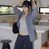 Muten checkered oversized fit long-sleeved shirt