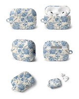 [Matte] AirPods Case Vintage Flower Blue