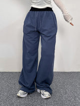 (UNISEX) DOUBLE-LINE STRING WIDE LOOSE-FIT FLEECE TRAINING PANTS - 6 COLOR
