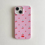 red cherry glossy hard phone case