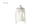 Todu Round See-through Long Sleeve T-Shirt