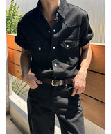 [SET UP가능] Cotton semi wide denim pants(2color)