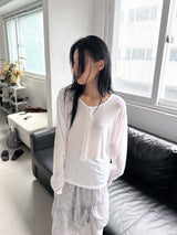  HENLEY BUTTON LONG TOP