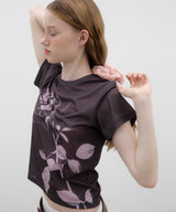 Rose Printed T-shirt - Charcoal