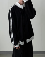 Lift color block track zip-up