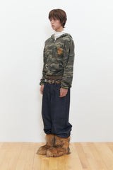 Crow Keys Crop Hood Zip-up (Camo)