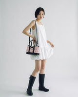RIBBON LACE EMBOSS SHOULDER & CROSS BAG