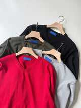 Cotton V-Neck Oversized Knit 4COLOR