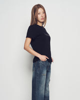 26SS WOMAN SPANGLE LOGO SHORT SLEEVE T-SHIRT