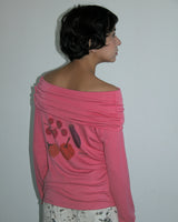Veggie Turtleneck Hoodie, Pink