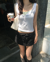 ドットダブルウエストスカートパンツ