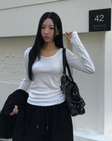 [BELLIDE MADE] Cookie, stripe finger hole T-shirt