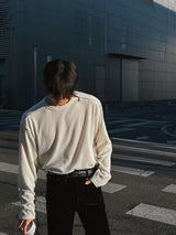 ASCLO ショルダージッパーリブTシャツ (3color)