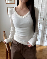 Ryudi Slim Wool ribbed V-neck knit