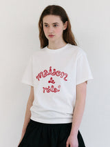 メゾン ド ロラ アウトライン Tシャツ ホワイト