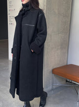メティルハイネックボアムートンダブルロングコート
