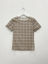 Check See-Through Layered Tee (2c)