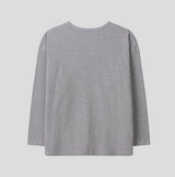 ピンズワッフルルーズフィットUネックロングスリーブ
