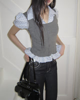 Apieu Layered Short-Sleeve Blouse