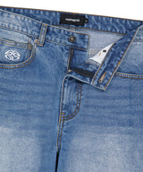 BACK LOGO WASHED DENIM PANT