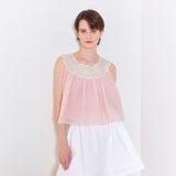 Swan Embroidered A Line Blouse _ Pink