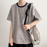 エクカラーブロックストライプ半袖Tシャツ (5 colors) H&L