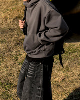 Urban crop high-neck fleece hoodie