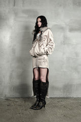 ローズカットアウトスカート #ベージュ (FLEECE LINED)
