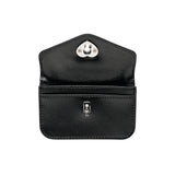 Heart Lock Compact Card Wallet Black