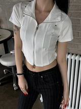 Chic stud half zip up(4color)