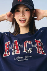 スターグリッドパッチワークカップルTシャツ