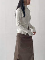 Rib Mock Neck Cardigan T-Shirt