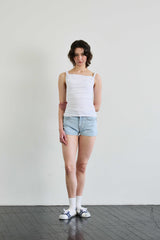 COS TWISTED SHIRRLING TOP / WHITE