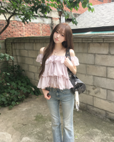 ローライズ フリンジ ブーツカット パンツ