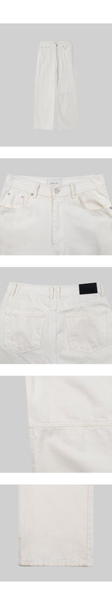 Straight cut denim [ivory]