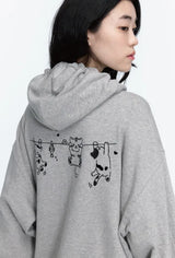 26FW★ Hanging Cats Embroidered Hoodie