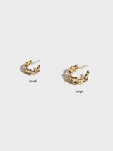 マルチハッシュタグラージフープピアス (Gold)