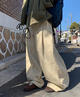 サキンサイドピンタックワイドパンツ