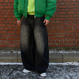 ベーシックデニムパンツ (dark black)