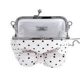[Cookie Cream.ver] ミディアムリボンポルカドットフレームバッグ(handmade bag)