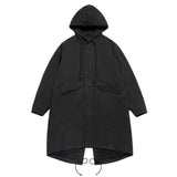 24FW スクリプトロゴプリンティングフィッシュテールジャケット ブラック