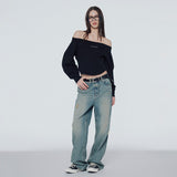 Off-the-shoulder sweatshirt