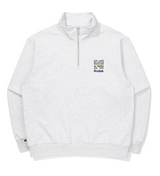 レインボーハーフジップアップスウェットシャツ【レッド】