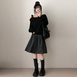 New V Unbalanced Off-Shoulder Snap Strap Sweatshirt