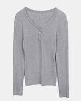 Karun Snap V-Neck Long Sleeve T-Shirt
