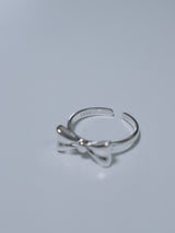 925silver Glossy ribbon silver ring