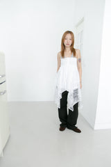 lace unbal eyelet tube top(2colors)
