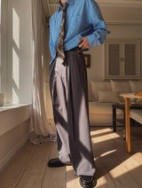 Summit Crease Pintuck Wide Slacks